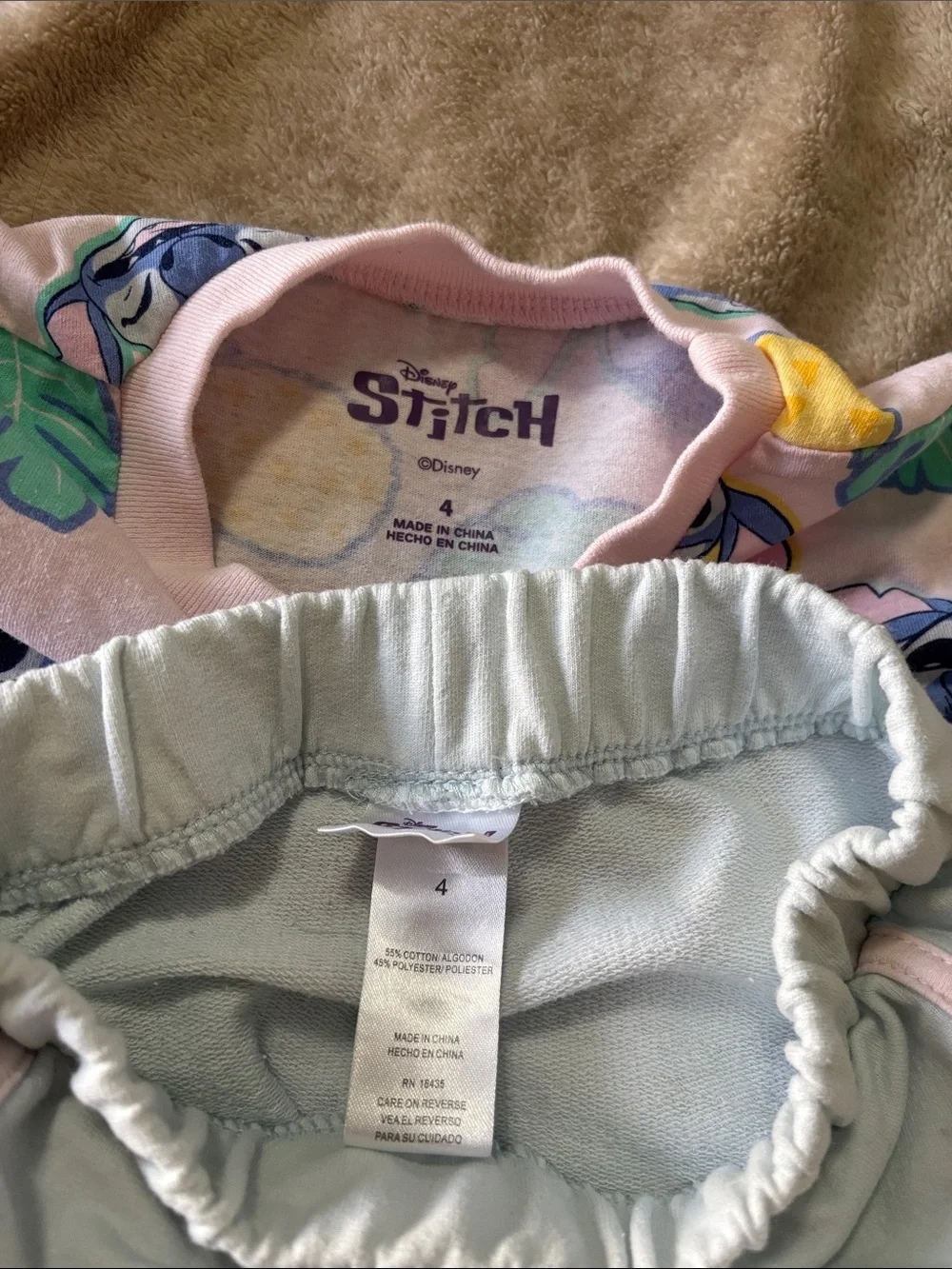 Disney Pink & Light Blue Stitch Pineapple Kids  Set with Socks